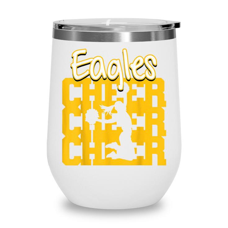 Eagles Cheer Back To School Cheerleading Spirit GY Wine Tumbler