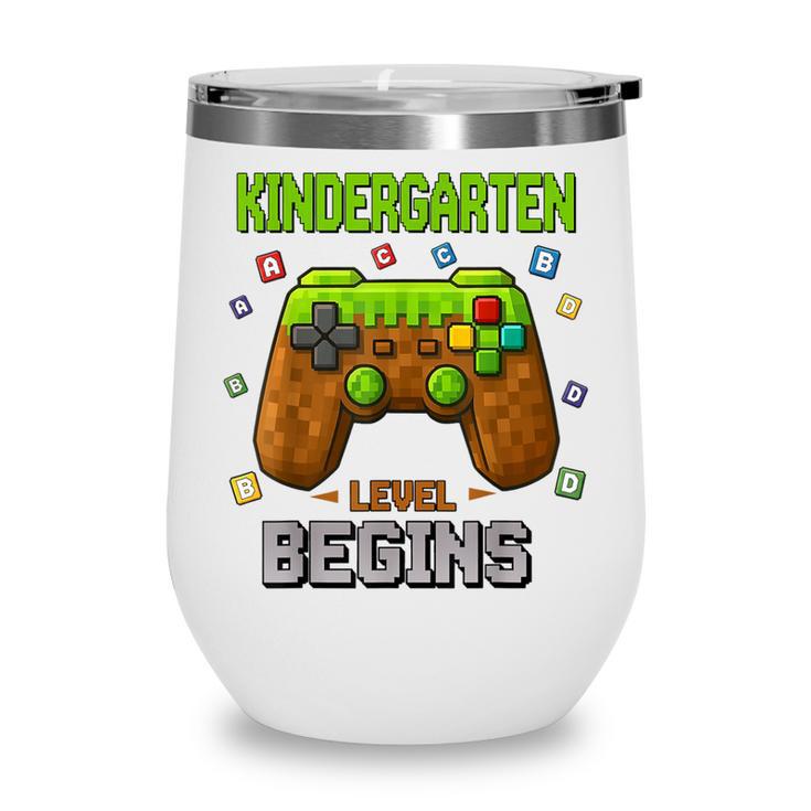 First Day Of Kindergarten Level Begins Back To School Wine Tumbler