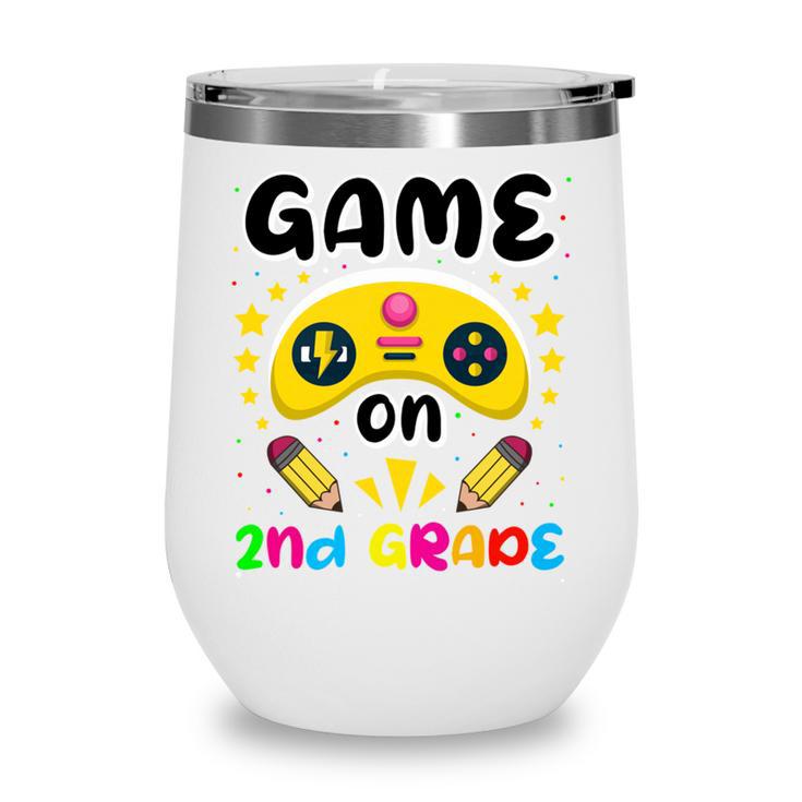 Game On 2nd Grade Cute Video Gamer Back To School 2026 Kids Wine Tumbler