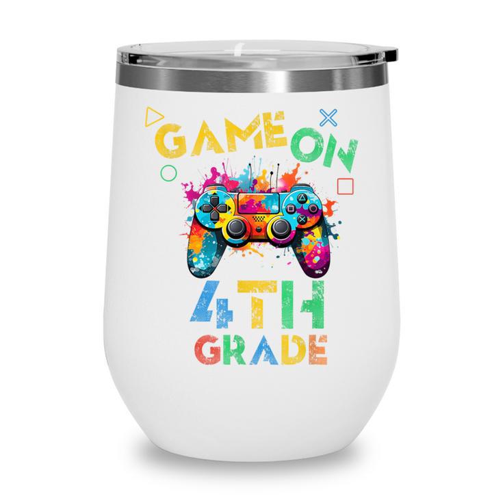 Game On 4th Grade Boys Kids Back To School Wine Tumbler Game On 4th Grade Boys Kids Back To School Wine Tumbler