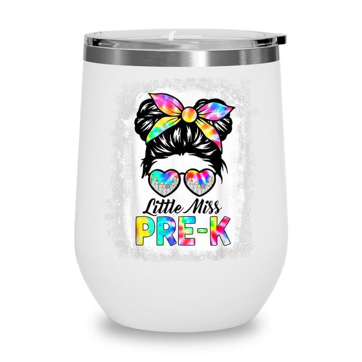 Girls PRE-K Preschool Back To School Cute Little Miss Pre-k Wine Tumbler