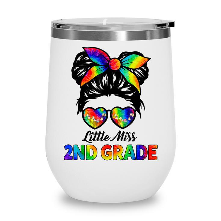 Girls Second Grade Back To School Cute Little Miss 2nd Grade Wine Tumbler