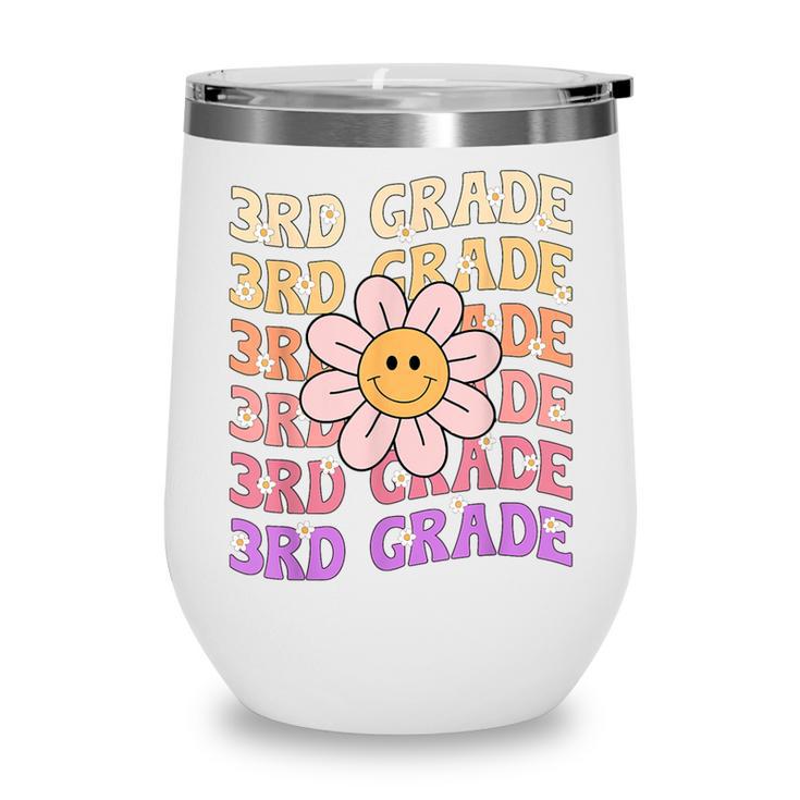 Groovy 3rd Grade Back To School Retro Groovy Third Grade Wine Tumbler