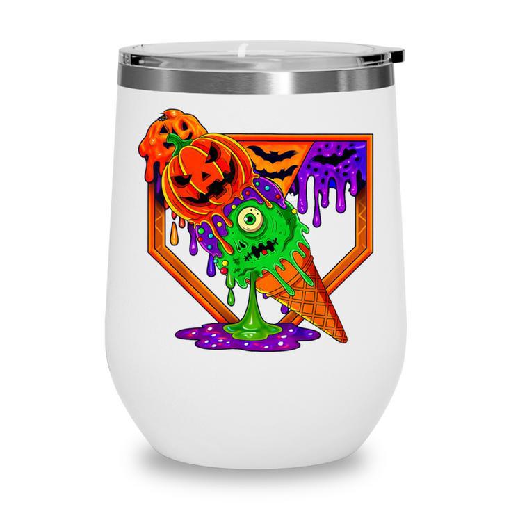 Halloween Baseball Ice Cream Drip Boys Girls Youth Wine Tumbler Halloween Baseball Ice Cream Drip Boys Girls Youth Wine Tumbler
