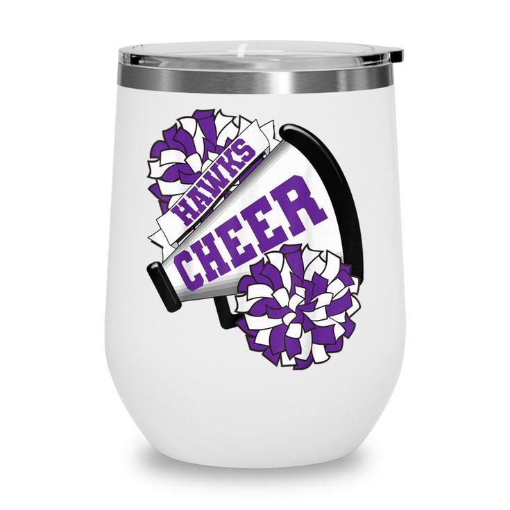 Hawks Cheer Back To School Cheerleading Spirit P Wine Tumbler Hawks Cheer Back To School Cheerleading Spirit P Wine Tumbler