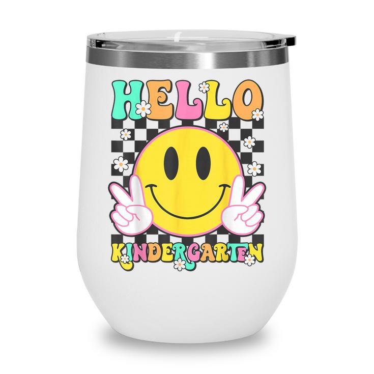 Hello Kindergarten Smile Face Back To School Girl Kid Wine Tumbler