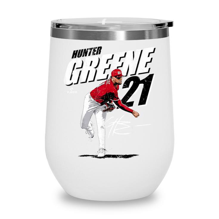 Hunter Greene Cincinnati MLB Baseball Players MLBHGR204M Wine Tumbler