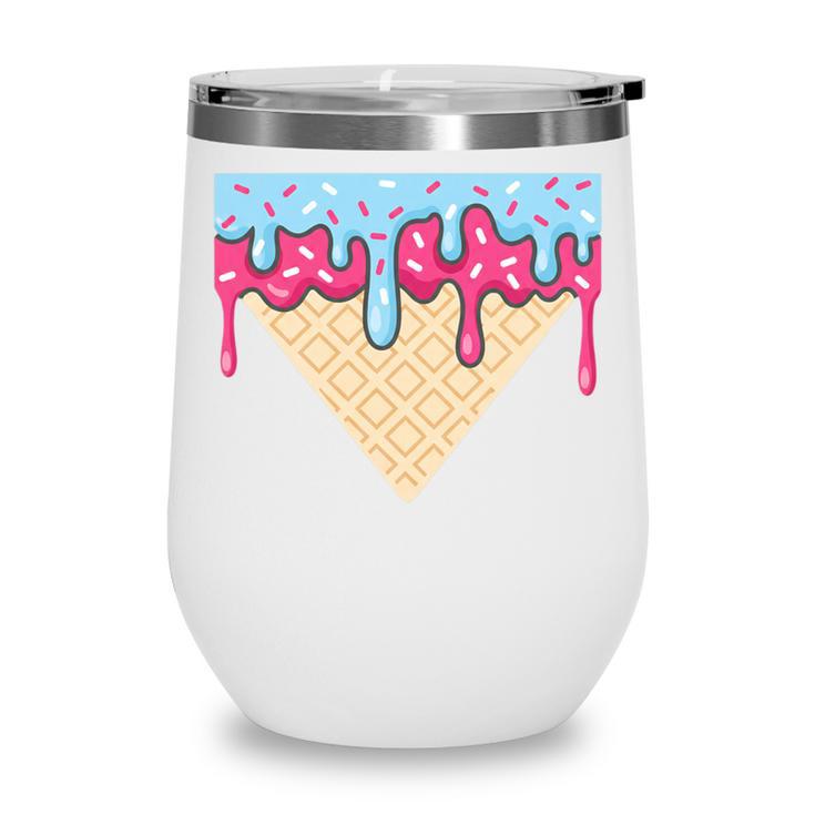 Ice Cream Baseball Cone Dripping Sprinkles Kids Boys Summer Premium Tri-Blend Wine Tumbler
