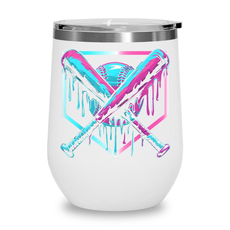 Ice Cream Baseball Drip Home Plate Bats Cool For Boys Youth Wine Tumbler