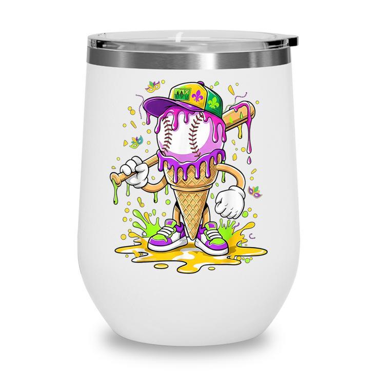 Kids Baseball Drip Ice Cream Apparel Kids Boys Mardi Gras Wine Tumbler