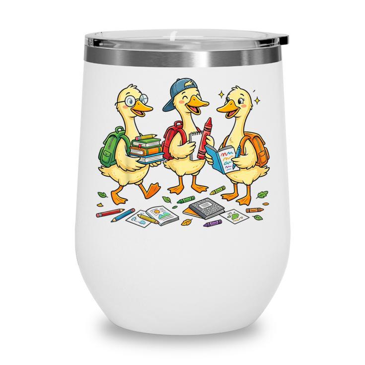 Kindergarten 1st Grade Goose Back To School Boys Wine Tumbler
