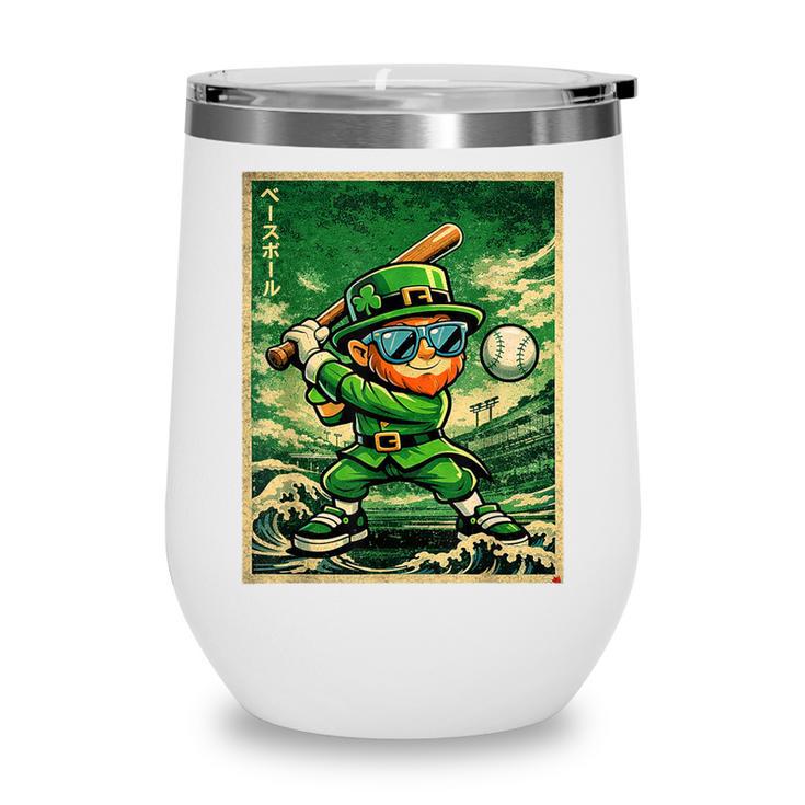 Leprechaun Playing Baseball Japanese Art St Patricks Day Wine Tumbler Leprechaun Playing Baseball Japanese Art St Patricks Day Wine Tumbler