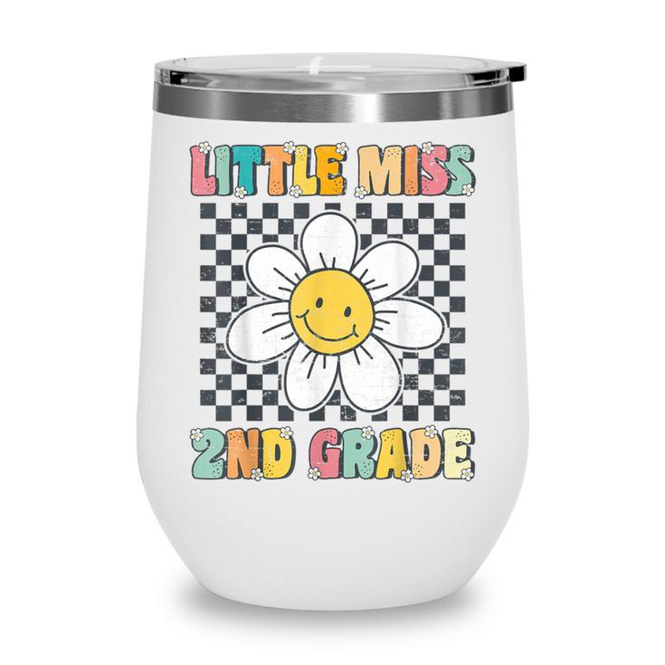 Little Miss 2nd Grade Retro Groovy 2nd Grade Back To School Wine Tumbler
