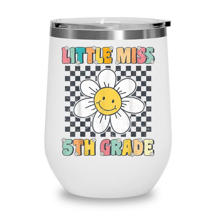 Little Miss 5th Grade Retro Groovy 5th Grade Back To School Wine Tumbler