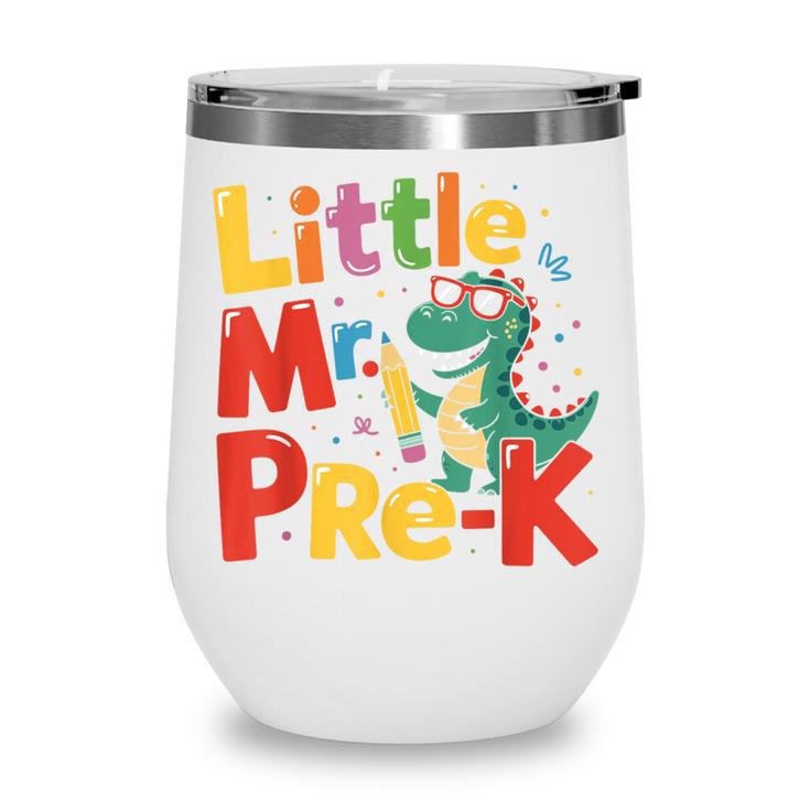 Little Mr Pre-K Dino Back To School Wine Tumbler