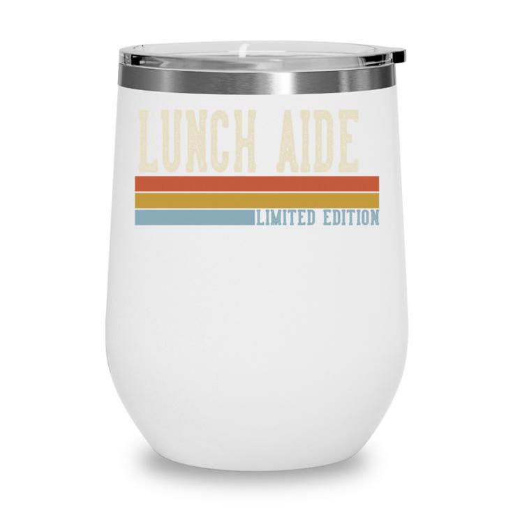 Lunch Aide Week Retro Vintage Back To School Day Comfort Colors Crop Top Wine Tumbler