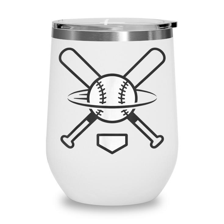 Minimalist Baseball Clean Sports Graphic Tee For Fan Players Wine Tumbler
