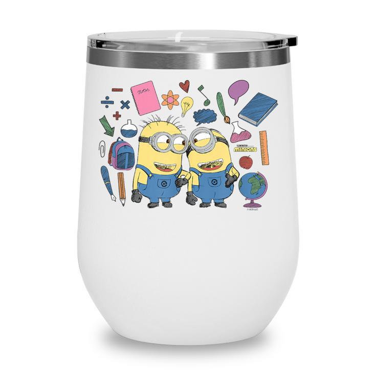 Minions Back To School Sketched Wine Tumbler Minions Back To School Sketched Wine Tumbler