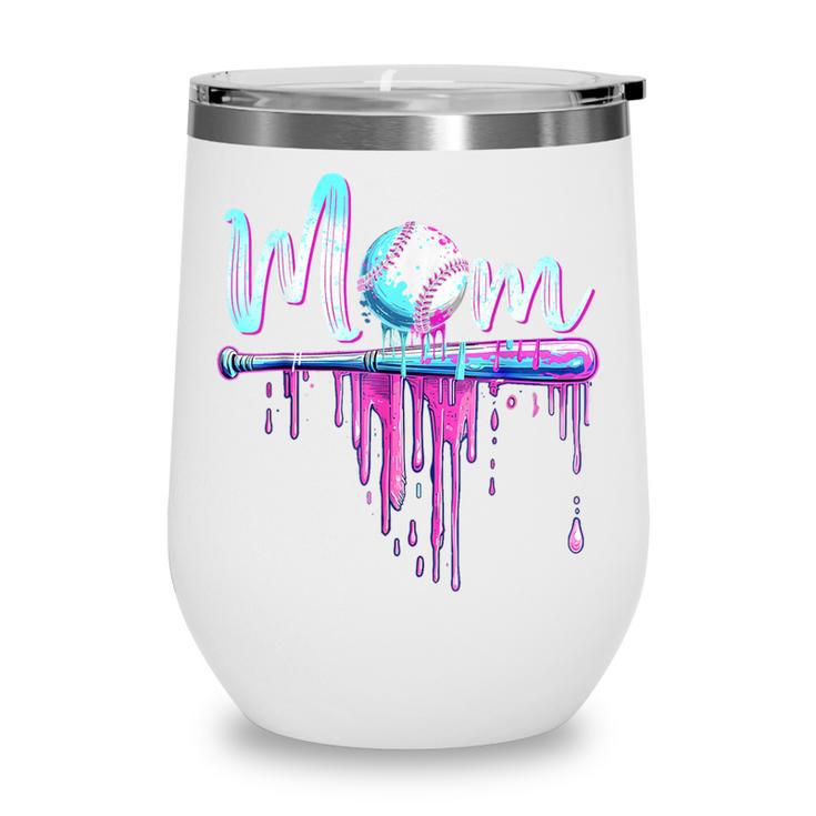 Mom Baseball Ice Cream Drip Birthday Boy Family Wine Tumbler Mom Baseball Ice Cream Drip Birthday Boy Family Wine Tumbler