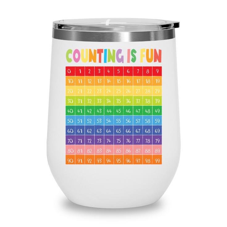 Numbers Learning Cute Numbers 0-100 Back To School Counting Wine Tumbler