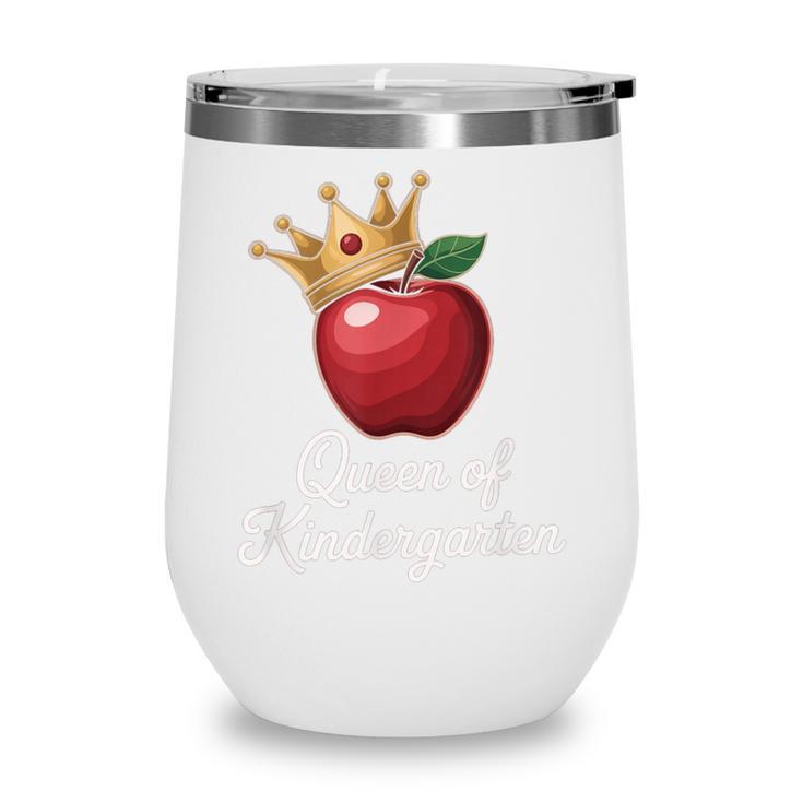 Queen Of Kindergarten Graduation Back To School Girl Wine Tumbler