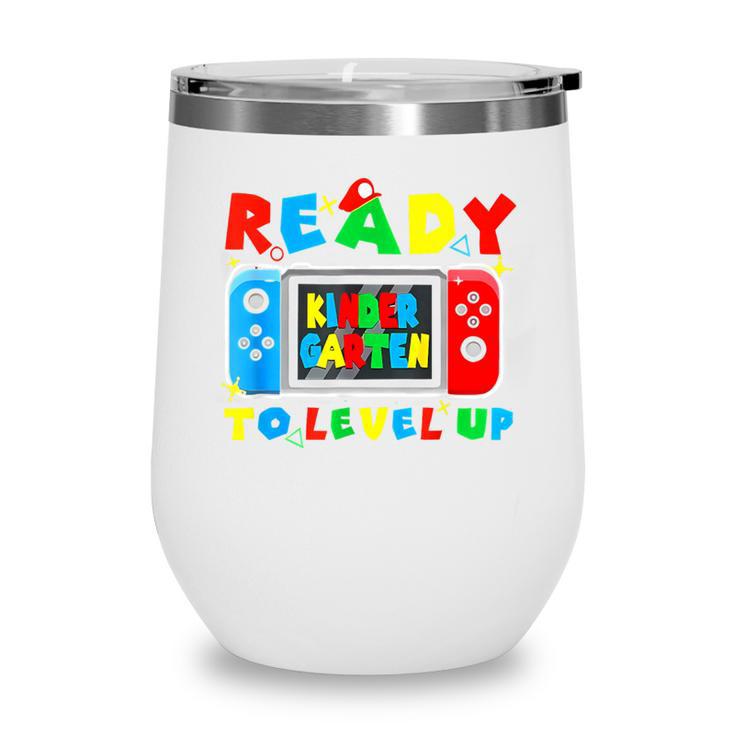 Retro Back To School Kindergarten Ready To Level Up Gamer Wine Tumbler