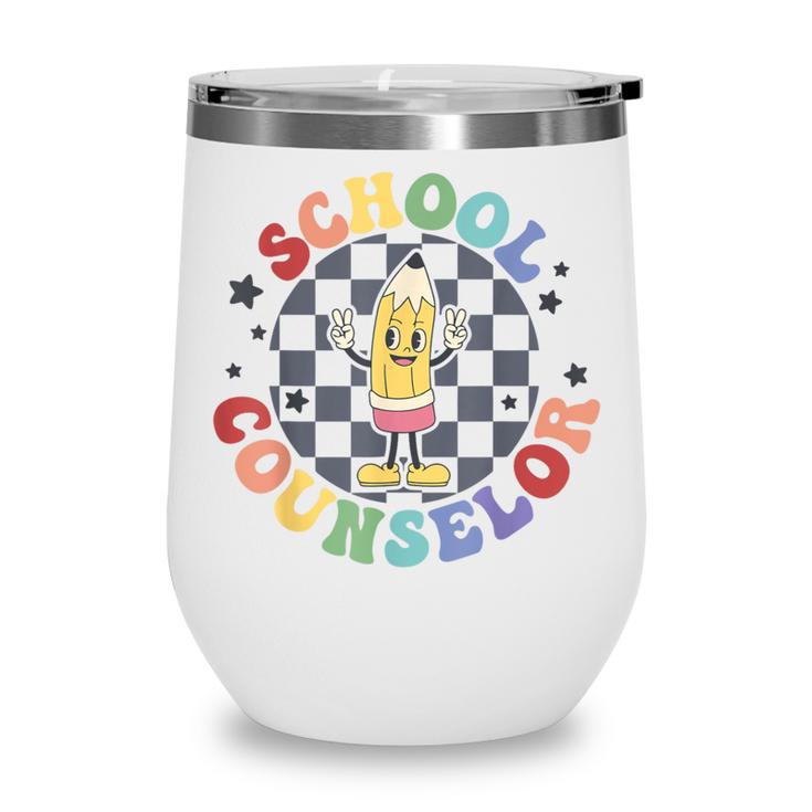 Retro Pencil School Counselor Back To School For Counselor Wine Tumbler