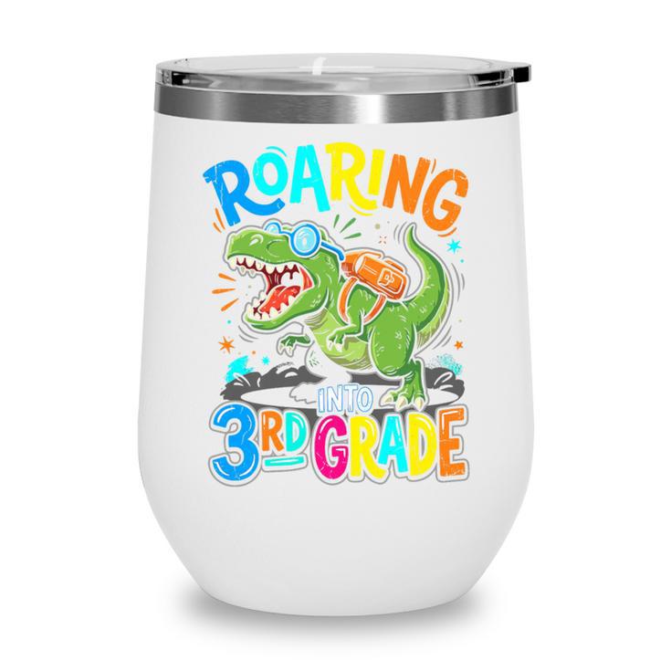Roaring Into 3rd Grade Back To School Dinosaurus T-Rex Premium Tri-Blend Wine Tumbler