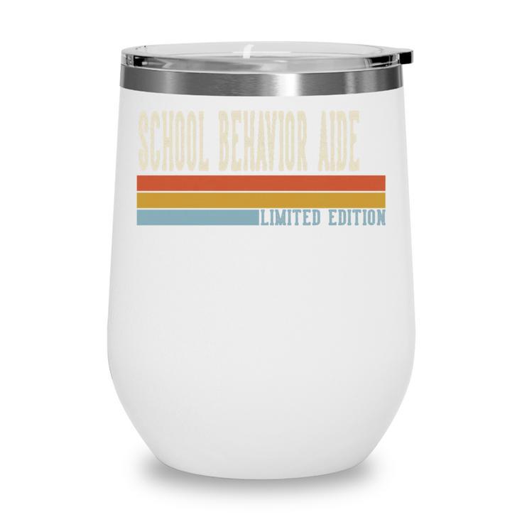 School Behavior Aide Week Retro Vintage Back To School Day Premium Tri-Blend Wine Tumbler