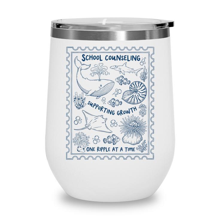School Counselor Ocean Guidance Counselor Back To School Wine Tumbler