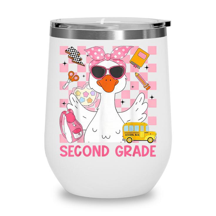 Silly Goose Second Grade Back To School Coquette Girly Wine Tumbler Silly Goose Second Grade Back To School Coquette Girly Wine Tumbler