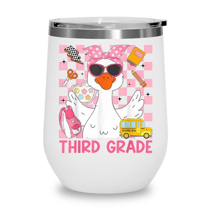Silly Goose Third Grade Grade Back To School Coquette Girly Wine Tumbler Silly Goose Third Grade Grade Back To School Coquette Girly Wine Tumbler