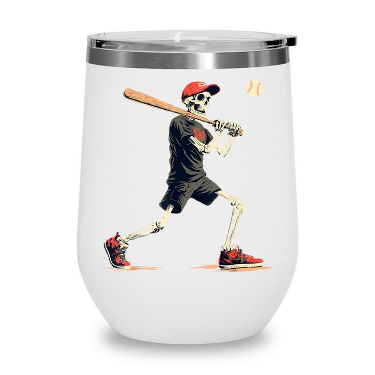 Skeleton Baseball Halloween Costume Men Boys Kids Wine Tumbler