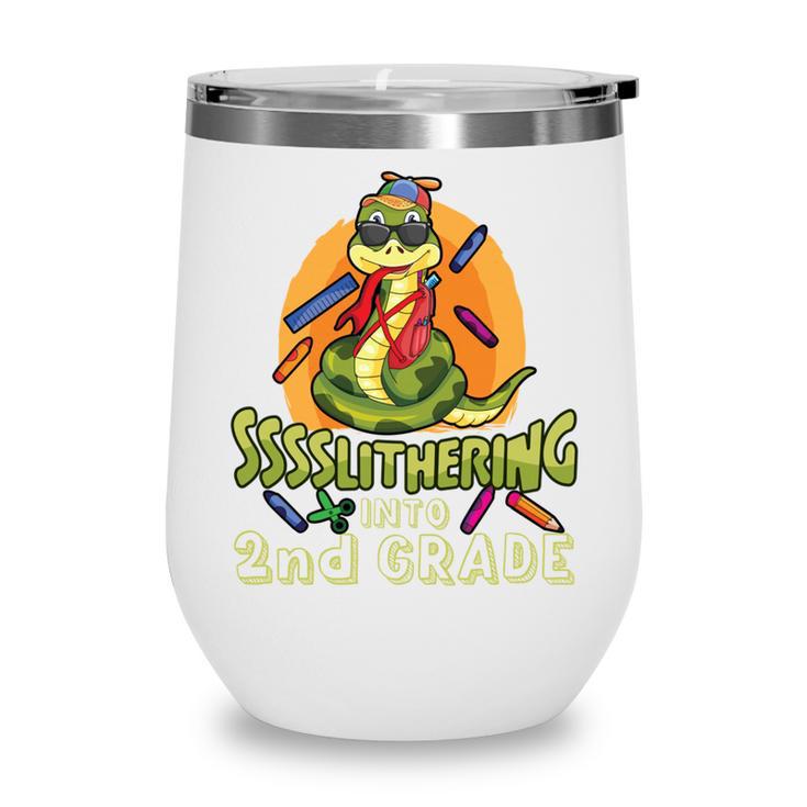 Slithering Into 2nd Grade First Day Back To School Snake Performance Wine Tumbler