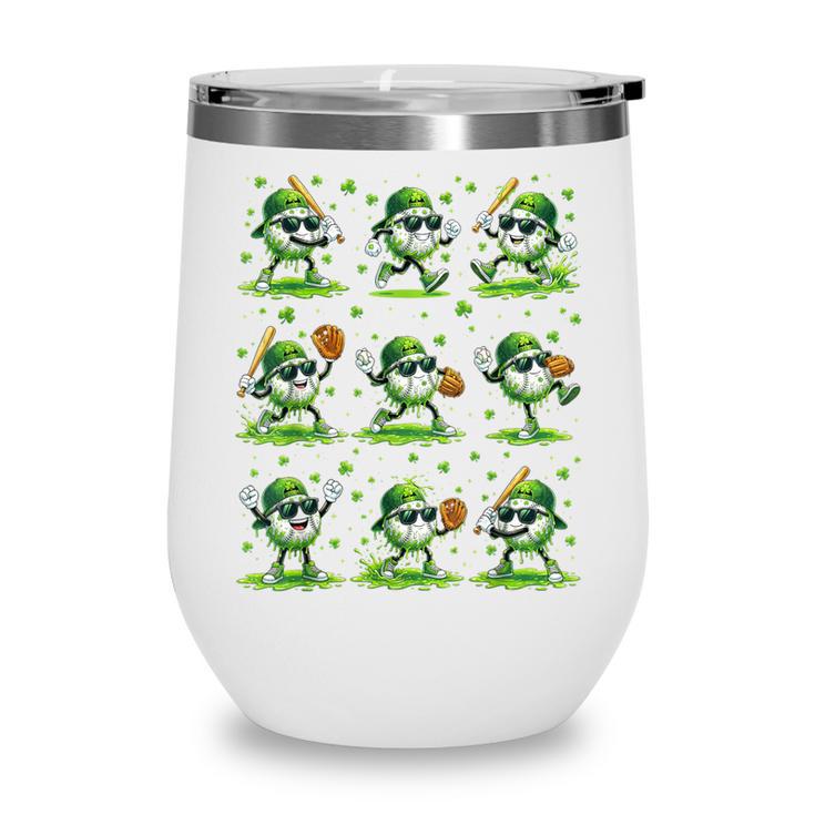 St Patricks Day Baseball Ice Cream Boys Baseball Player Wine Tumbler St Patricks Day Baseball Ice Cream Boys Baseball Player Wine Tumbler