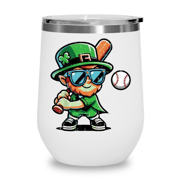 St Patricks Day Leprechaun Baseball Saint Paddys Boys Men Wine Tumbler