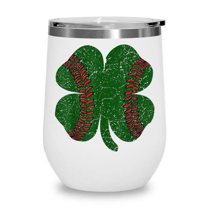 St Patricks Day Shamrock Baseball Saint Paddy's Wine Tumbler