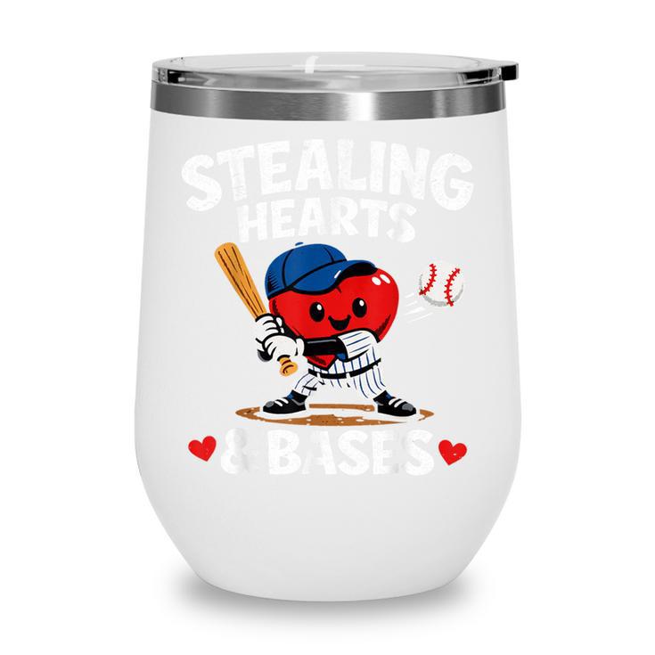 Stealing Hearts & Bases Valentine’s Day Baseball Love Wine Tumbler