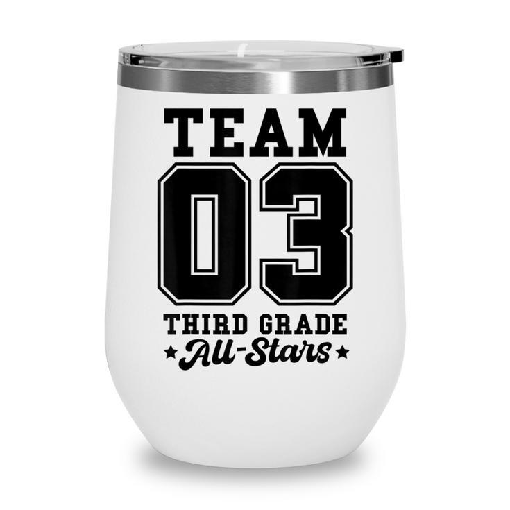 Team 3rd Grade All-Stars Back To School Sports Jersey Wine Tumbler