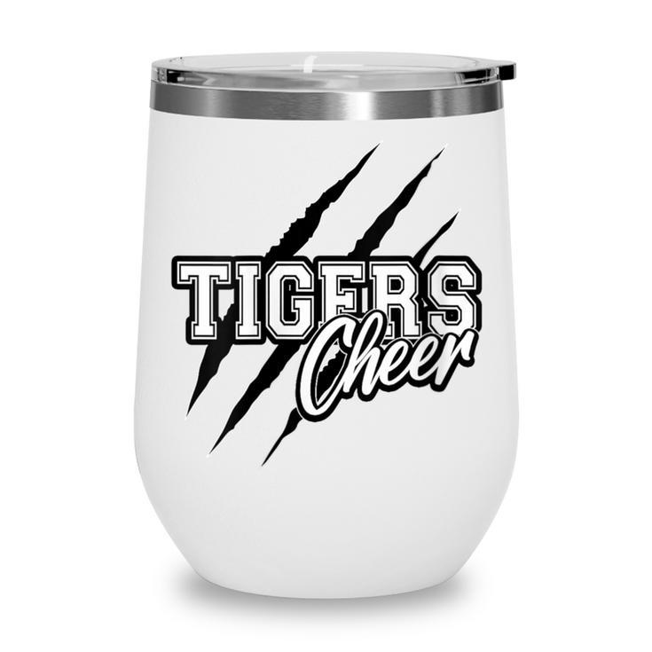 Tigers Cheer Back To School Cheerleading Team Spirit Wine Tumbler Tigers Cheer Back To School Cheerleading Team Spirit Wine Tumbler