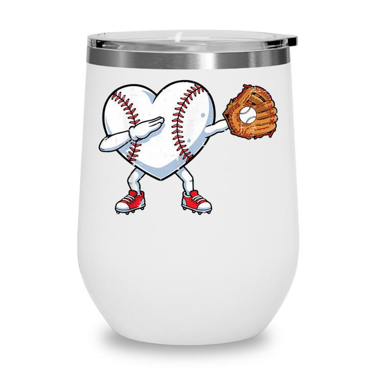 Valentines Day Baseball Ball Heart Dab Boys Kids Men Wine Tumbler Valentines Day Baseball Ball Heart Dab Boys Kids Men Wine Tumbler