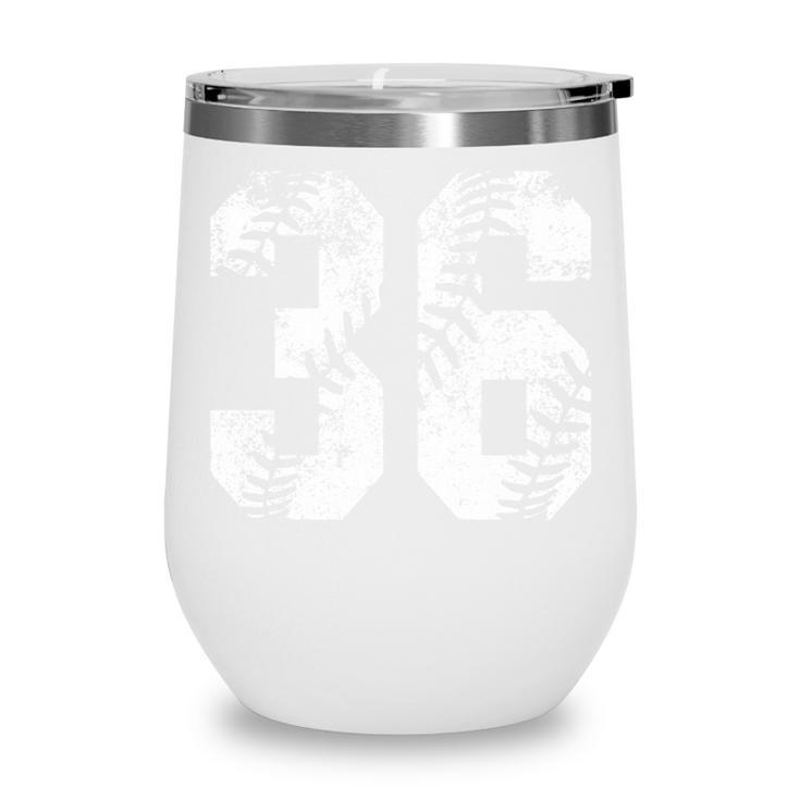 Vintage Baseball Number 36 Jersey Player Uniform Wine Tumbler
