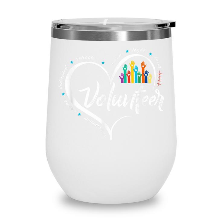 Volunteer Heart Back To School Art Vintage Wine Tumbler Volunteer Heart Back To School Art Vintage Wine Tumbler