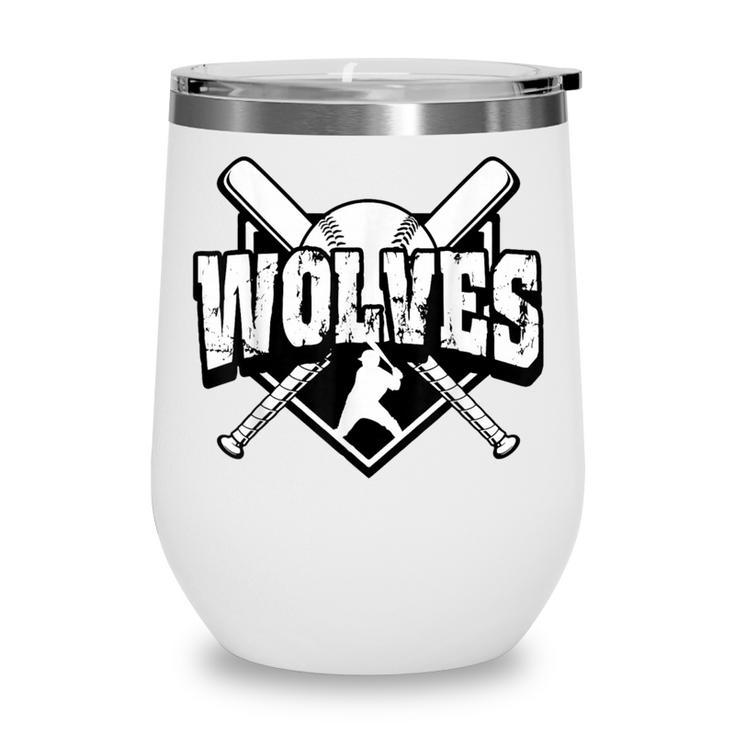 Wolves Baseball Back To School Spirit Wine Tumbler