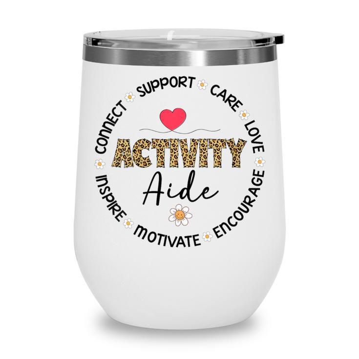 Women's Leopard Activity Aide Appreciation Week Back To School Wine Tumbler