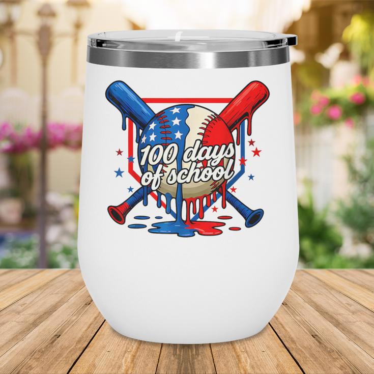 100 Days Of School 100th Day Youth Drip Baseball Boys Kid Wine Tumbler