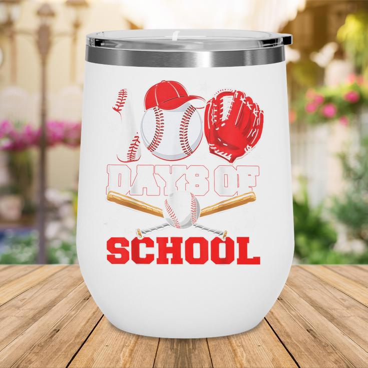 100 Days Of School Baseball Boys Kids Students Wine Tumbler