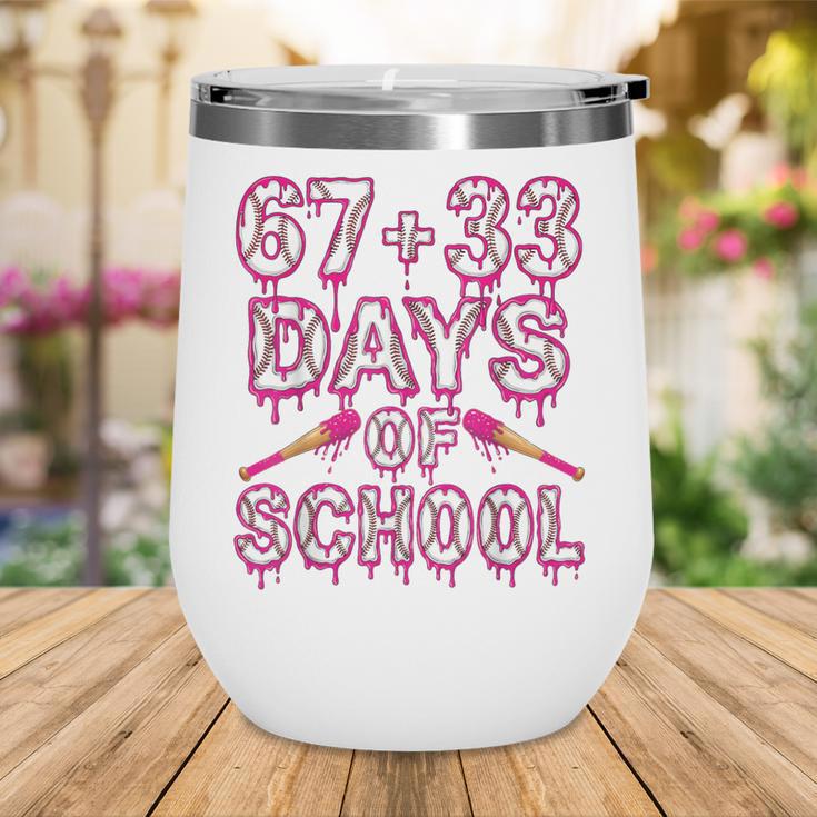 100 Days Of School Baseball Boys Six Seven Drip 100th Day Wine Tumbler