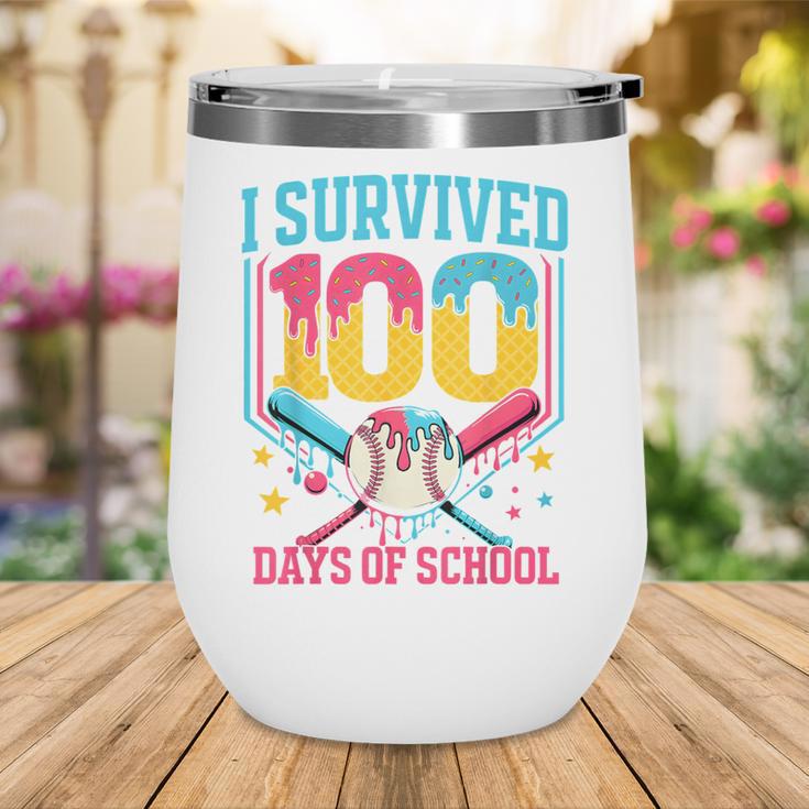 100 Days Of School Baseball Drip 100 Days Boy Girl Kids Wine Tumbler 100 Days Of School Baseball Drip 100 Days Boy Girl Kids Wine Tumbler