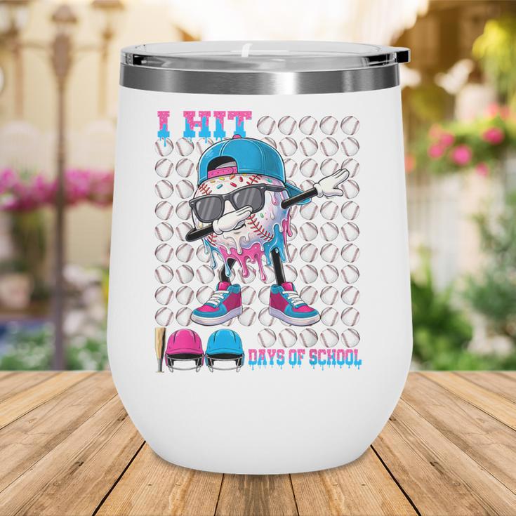 100 Days Of School Baseball Drip Boys Kids 100th Day School Wine Tumbler